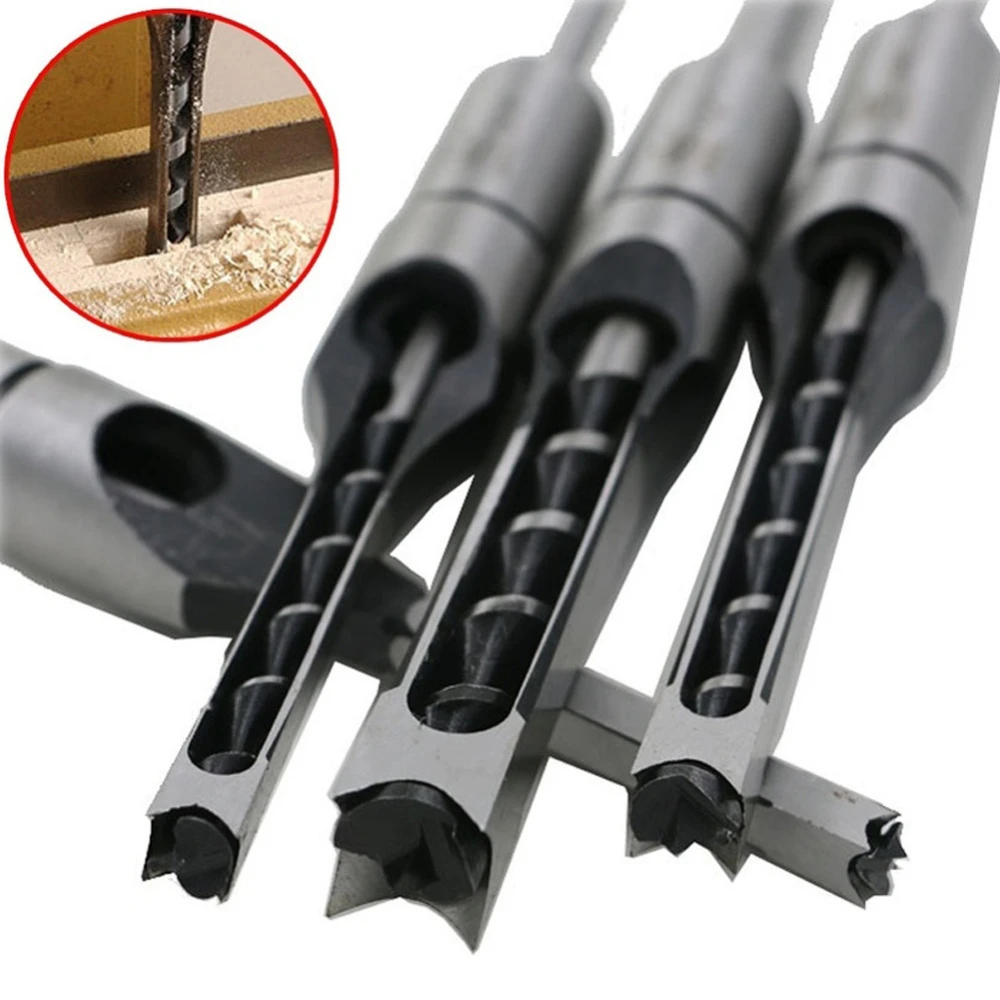 6.4/8/9.5/12.7mm HSS Square Hole Drill Bit Auger Bit Steel Mortising Drilling Craving Woodworking Tools