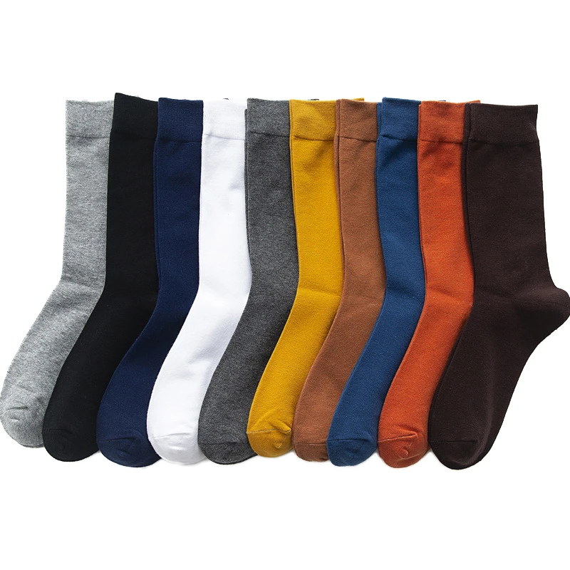 2021 New Men's Colour Cotton Socks Plus Size 39-46 Autumn Long Socks For Men Dress Male Gifts Business Casual Deodorant Sox Hot