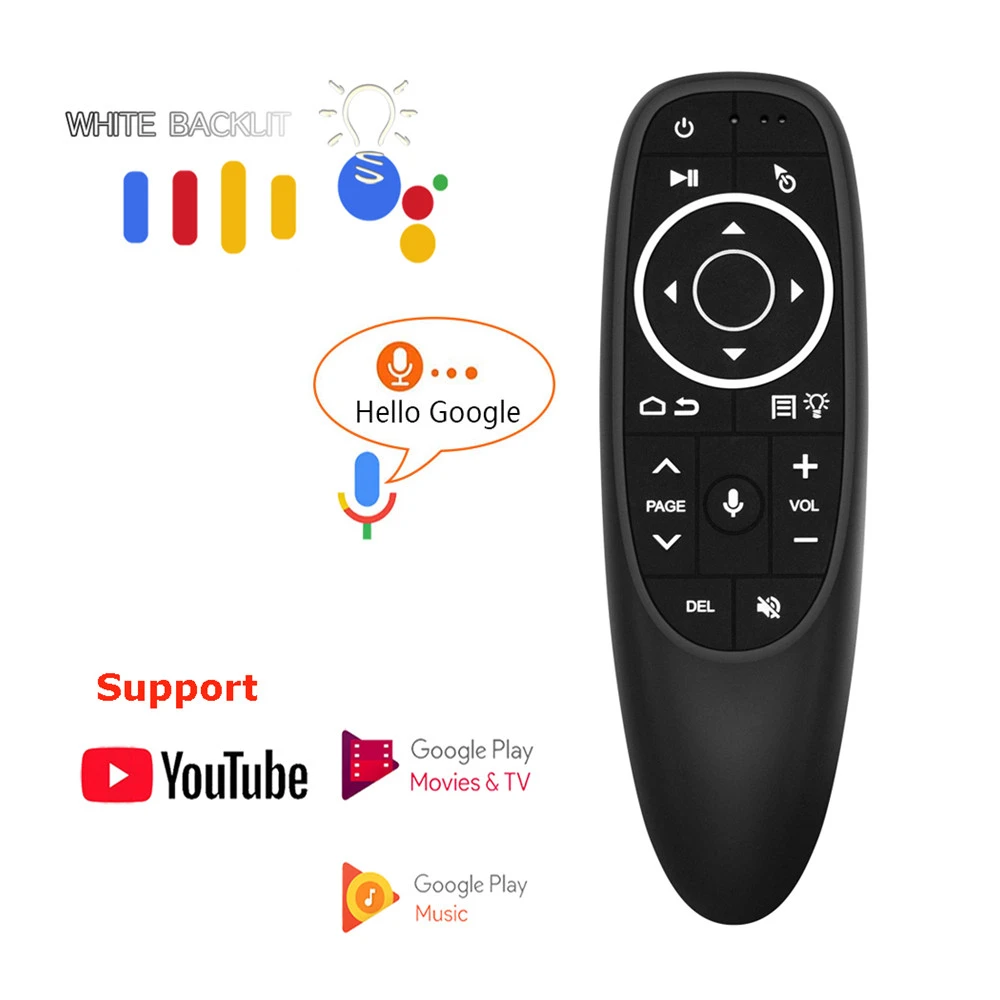 G10S Pro Voice Control Air Mouse with Gyro Sensing Mini Wireless keyboard Smart Remote control Backlit For Android tv box PC G10