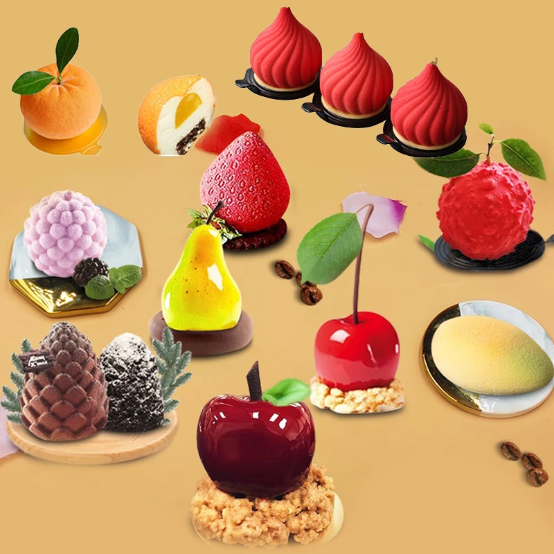 SHENHONG Fruit Mousse Moulds Non-Stick Silicone Cake Mold Party Dessert Decorating Form Pastry Baking Tools Kitchen Bakeware