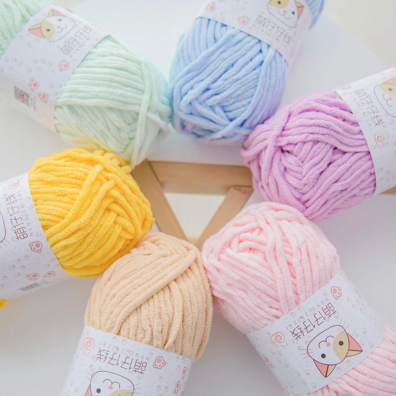 100g Super Soft Baby Chunky Blanket Yarn Chenille Yarn Hand Knitting Sweater Scarf Yarn Winter Warm Cushion Yarn Baby Doll Yarn