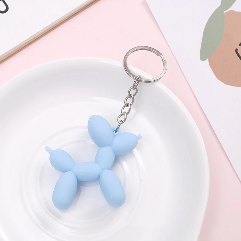 New Colorful Balloon Dog Keychain for Man Soft Rubber PVC Cute Keychains Women Key Chain Car Key Ring Bag Pendant Key Chain