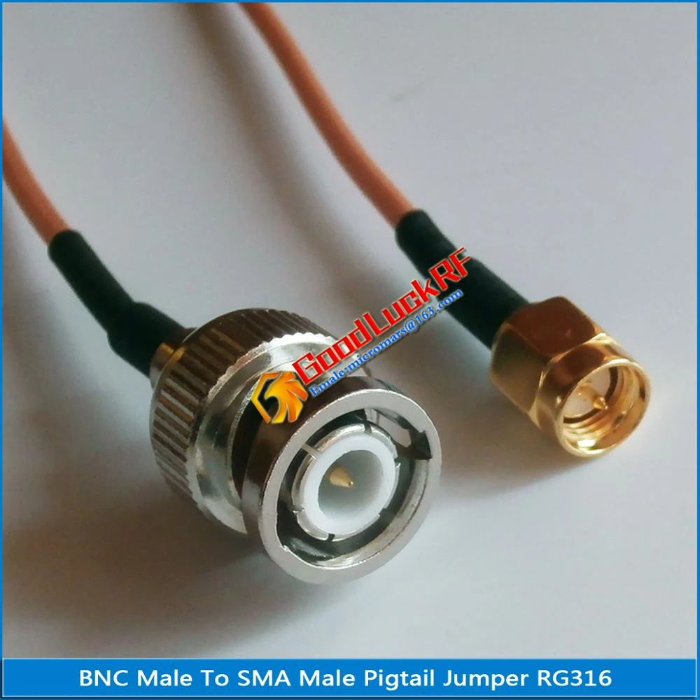 High-quality Q9 BNC Male To SMA Male Plug RF Connector Pigtail Jumper RG316 extend Cable Low Loss