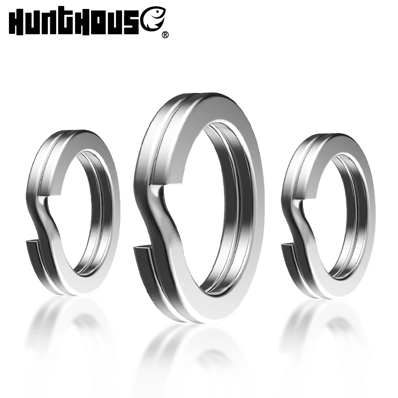 Hunthouse Fishing Split Rings Swivel Stainless Steel Connector 30Pcs/bag High Quality Strengthen 5-10MM Double Circle Round Snap