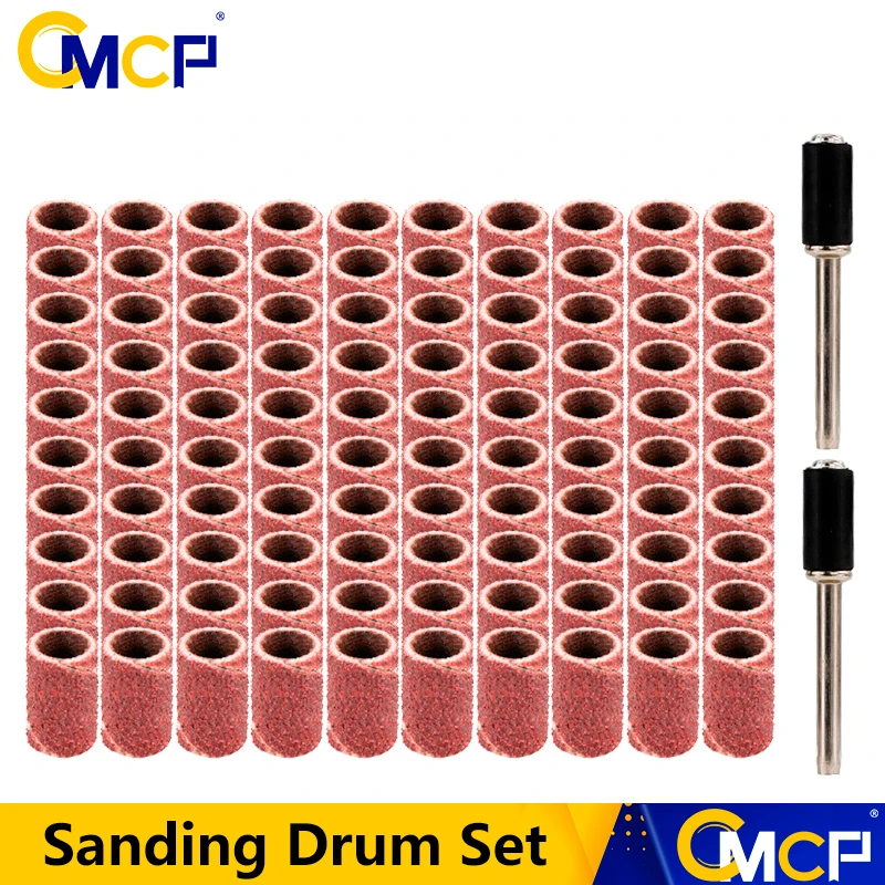 CMCP #80 #100 #120 Sanding Bands For Nail Drills 6.35mm Grinding Sanding Discs For Dremel Abrasive Tools Sanding Drum Set