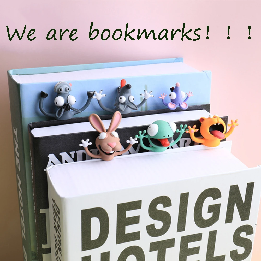 3D Stereo Cartoon Animal Style Creative Bookmarks PVC Material Funny Student School Stationery For Children Gift Bookmarkers