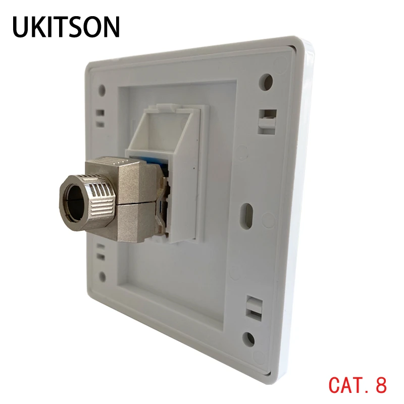 1 Port CAT8 CAT 7 RJ45 Wall Panel CAT.7 LAN Faceplate CAT.8 Network Socket For Vention UGREEN 40Gbps Super Speed Ethernet Cable