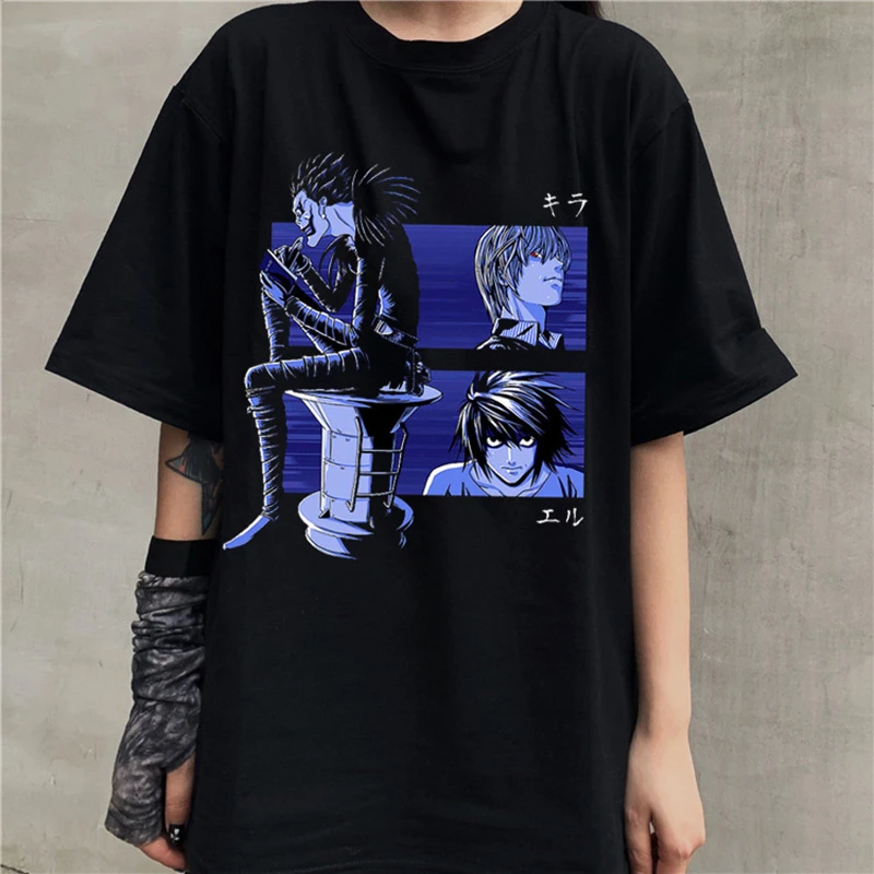 Novelty Death Note Shinigami Ryuk T-shirt Women Short Sleeve Japanese Manga Light Yagami L T-shirt Cotton Anime Tee Gift Idea