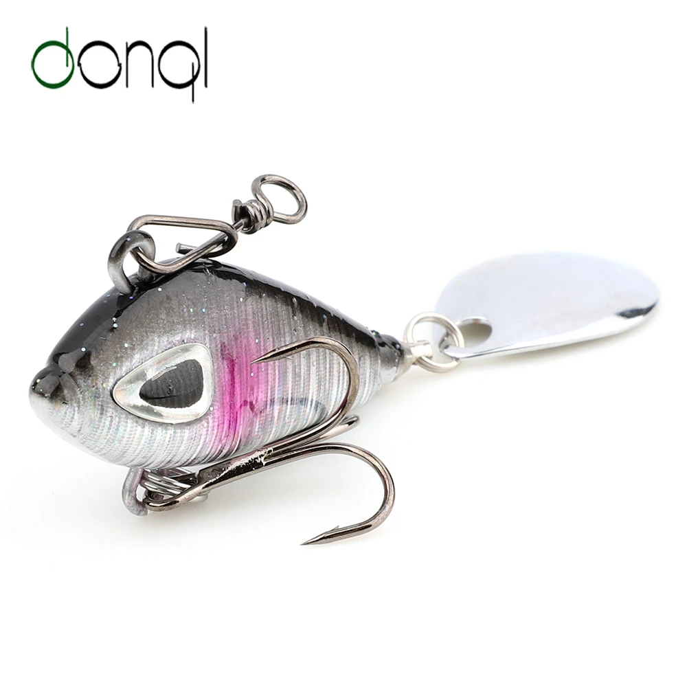 DONQL Metal Spoon Fishing Lures Hard Minnow Lure Wobbler Vibration Crankbait With Treble Fishing Hook Spinner Bait Tools