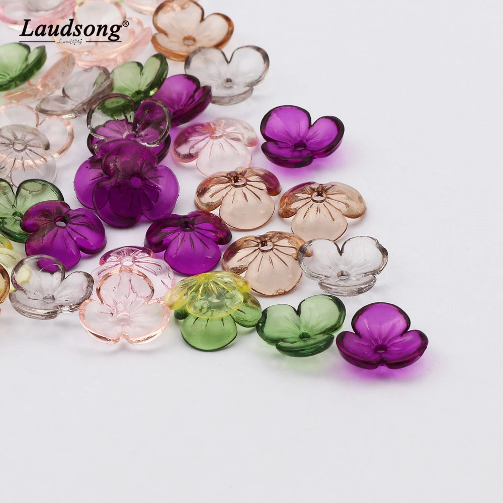 Various Styles Transparent Petal Beads Acrylic Beads For Handmade Decoration DIY Jewelry Bracelet Making Accessories Supplies