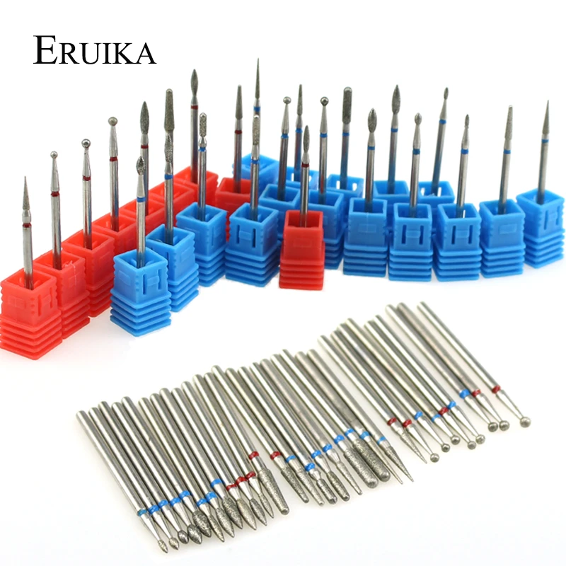 ERUIKA 29 Types Diamond Rotate Nail Drill Bit Electric Milling Burr Cuticle Clean Cutter for Manicure Machine Nail Files Tools