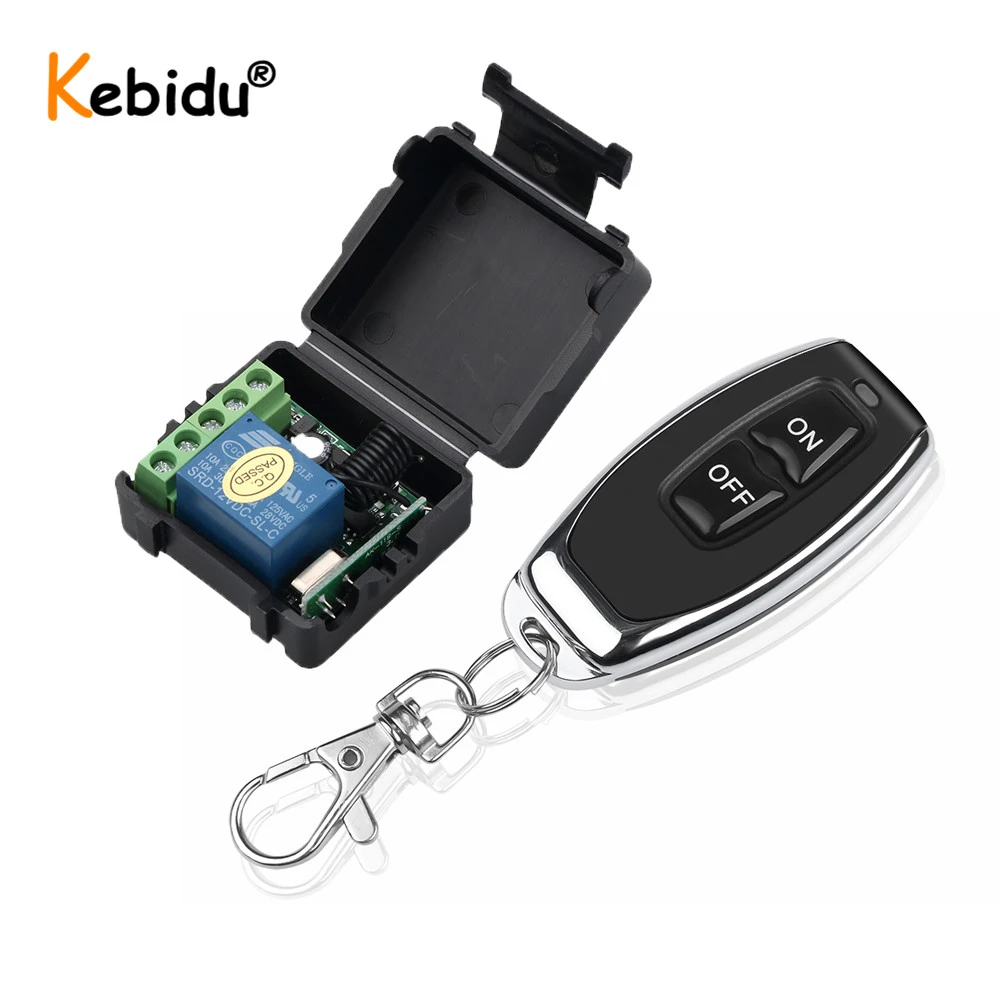 Kebidu RF 433Mhz Remote Control Transmitter With Wireless Remote Control Switch DC 12V 1CH Relay Receiver Module