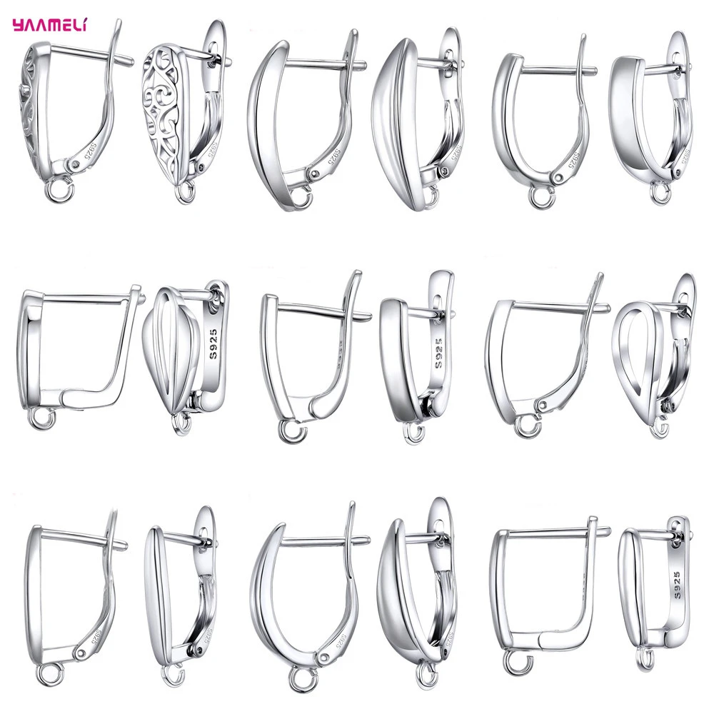 DIY Jewelry 925 Sterling Silver Earrings Clasps Hooks For Women Handmade Making Accessories Fashion Design Wholesale