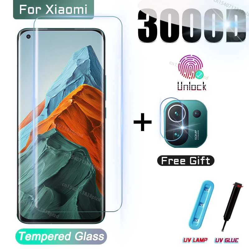 UV Tempered Glass For Xiaomi Mi 11 Ultra Screen Protector Redmi Note 10 Lite Pro Note10 10T 11i Mi11 Mi10 10S S T 11Lite 5G Film