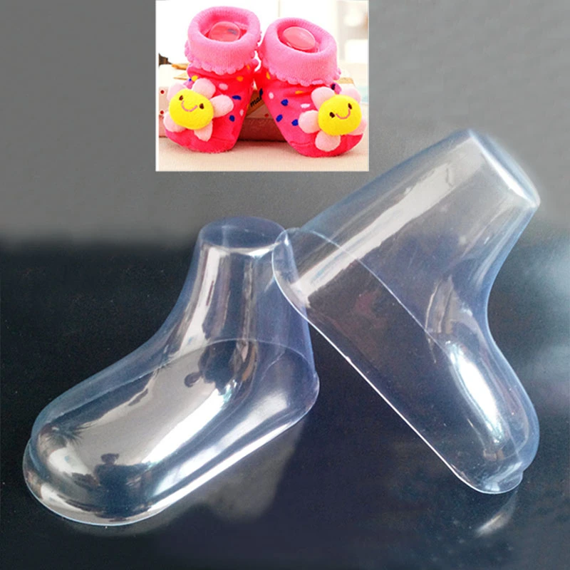 20 Pcs/lot Plastic Foot Model Sock Molds Paste Baby Fondant Booties Mould Extrusion Display Gift Shoes Packaging