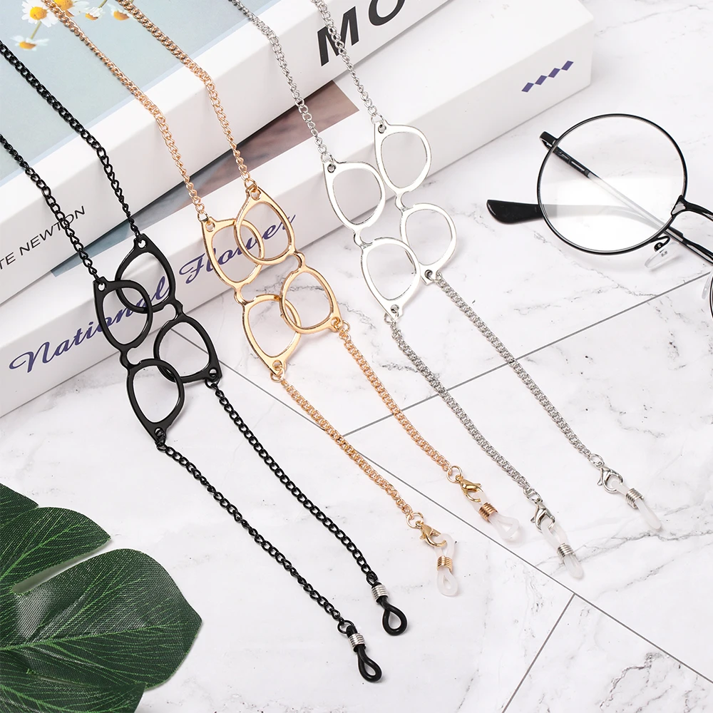 Women 1Pc Reading Glasses Chain For Metal Gold Sunglasses Cords  Eyeglass Lanyard Hold Straps Spectacles Shaped Eyewear Holder