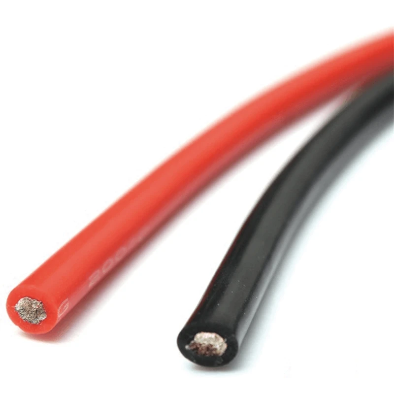 Special Soft High Temperature Silicone  Wire Silicon Cable 10 12 14 16 18 20 22 24 26 AWG 5m Red and 5 m Black Color 10meter/Lot