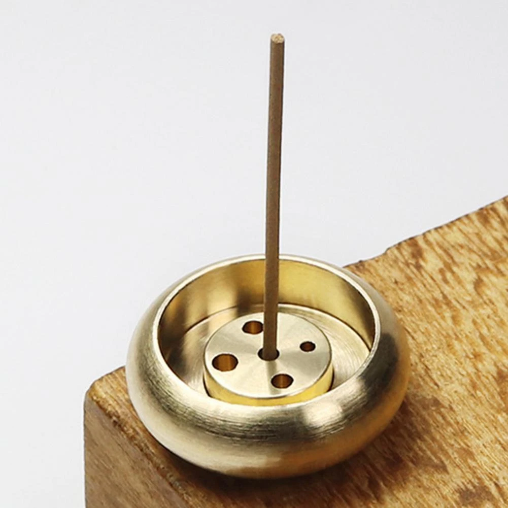 Detachable 5 Holes 1PC Brass Incense Burner Stick Holder Plate Buddhism  Anti-oxidation Censer Bronze Incense Burner  for Home