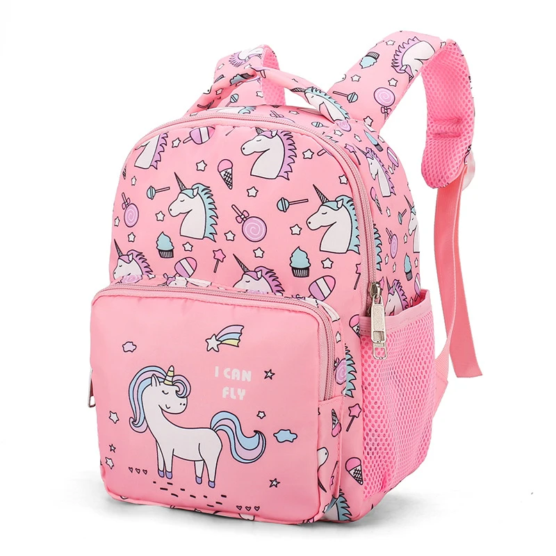 Girl School Bags Child Pink Purple Printing Backpack Kindergarten Cute Girls Children's Schoolbag Waterproof Kids Dropshipping
