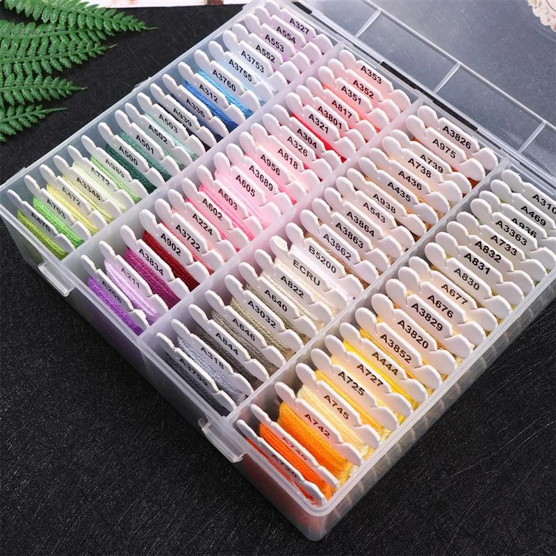 80 Color Embroidery Thread DIY Cotton Multi-Color Embroidery Yarn For Sewing Embroidery Thread Set With Organizer Box Threads