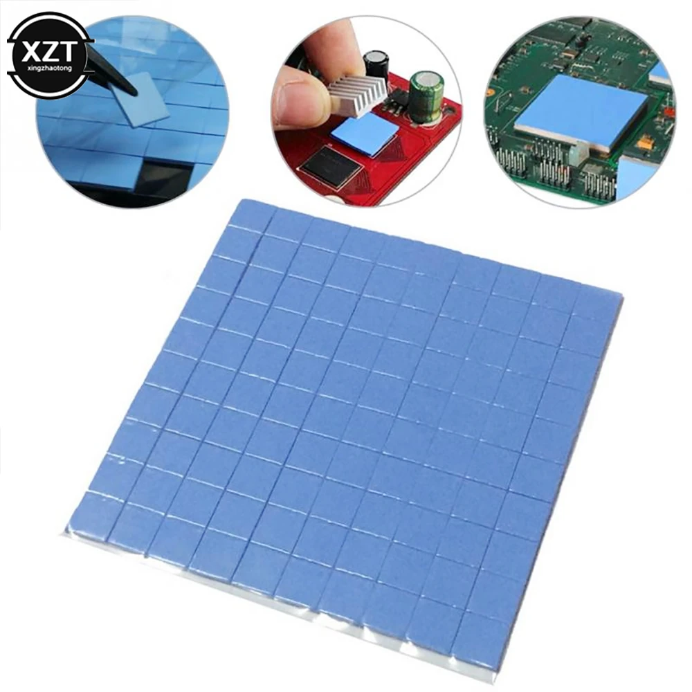 100Pcs/Sheet Conductive Heatsink Plaster Grease Paste Adhesive Computer PC Fan Cooler Silicone Heat Sink GPU CPU Thermal Pads