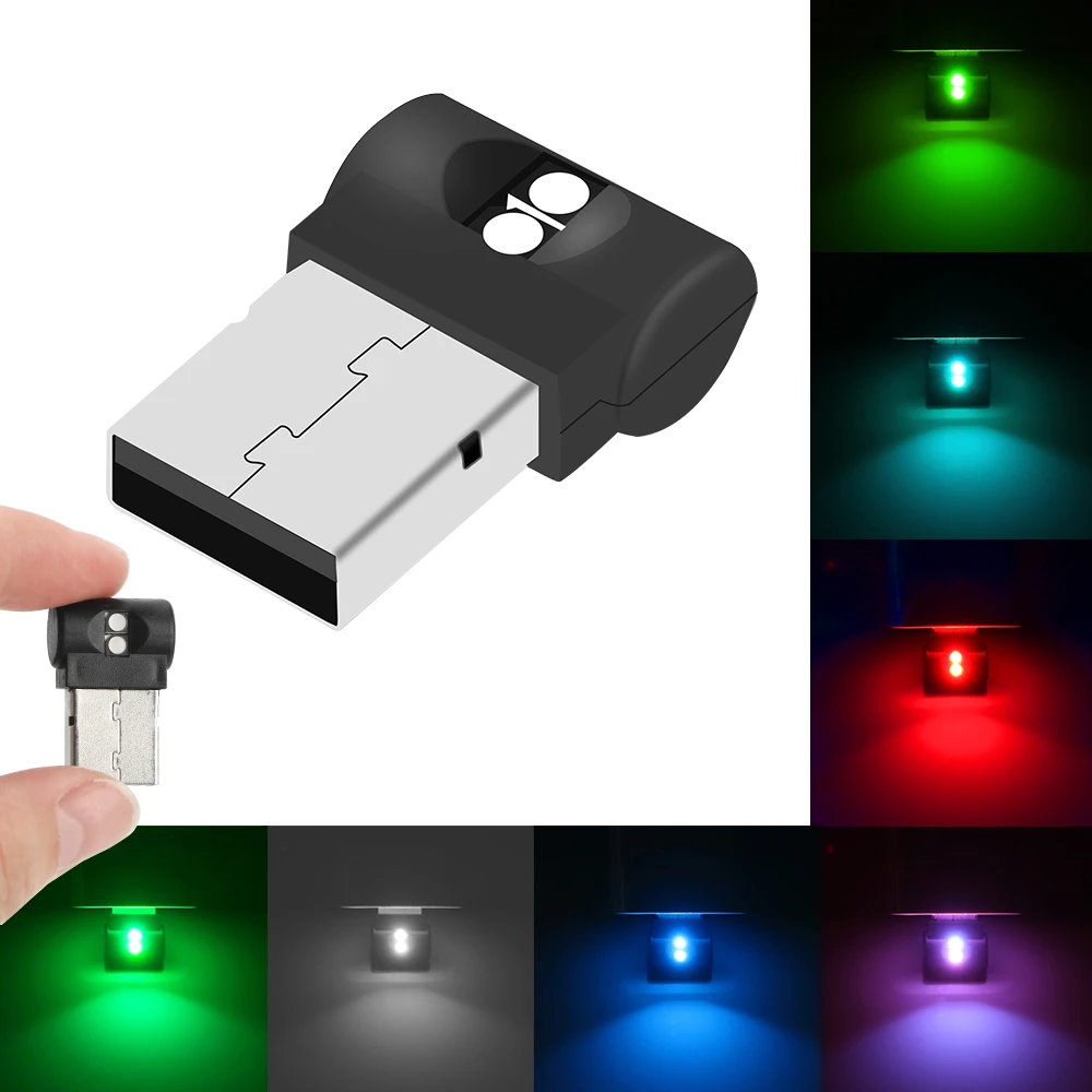 Mini USB LED Car Light Auto Interior Atmosphere Light Colorful Decorative Lamp Plug And Play Emergency Lighting Light
