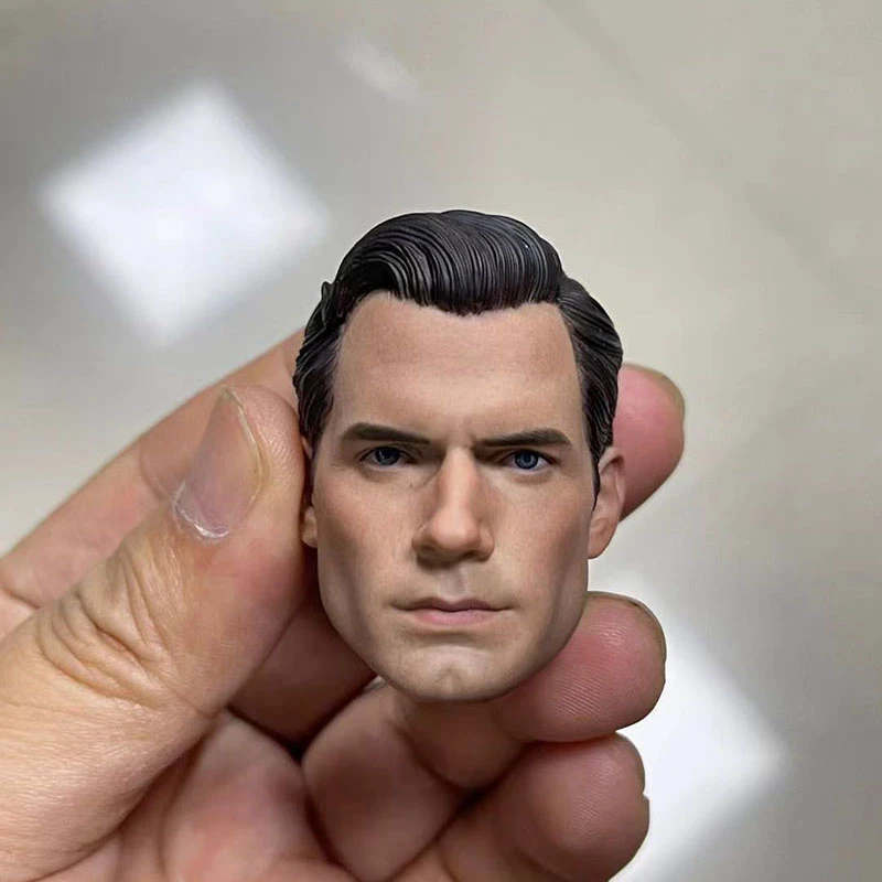 In Stock 1/6 Super Hero Henry Cavill Head Sculpt PVC Male Soldier Head Carving Fit 12'' Action Figure Body Dolls