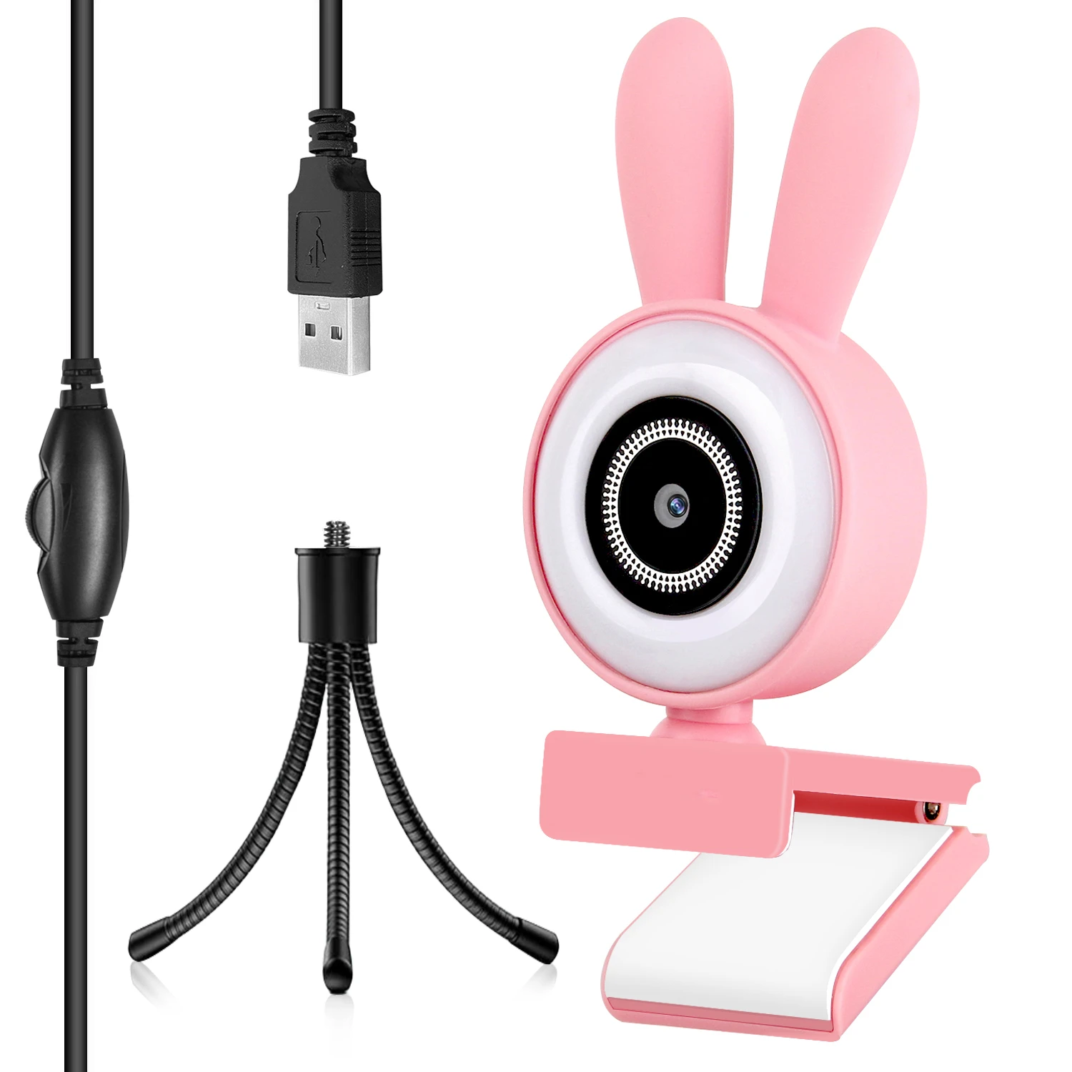 Cute Rabbit 1080P HD Webcam  Web Camera Built-in Microphone Auto Focus Webcam Full HD 1080p Camara For Video Conference