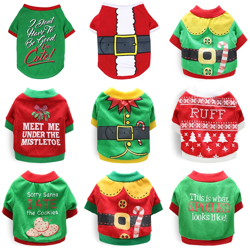 Christmas Costume Pet Dog Clothes for Dog Shirt Cute Xmas Dog Clothing Puppy Kitty Costume for Dogs Pets Clothing Chihuahua York