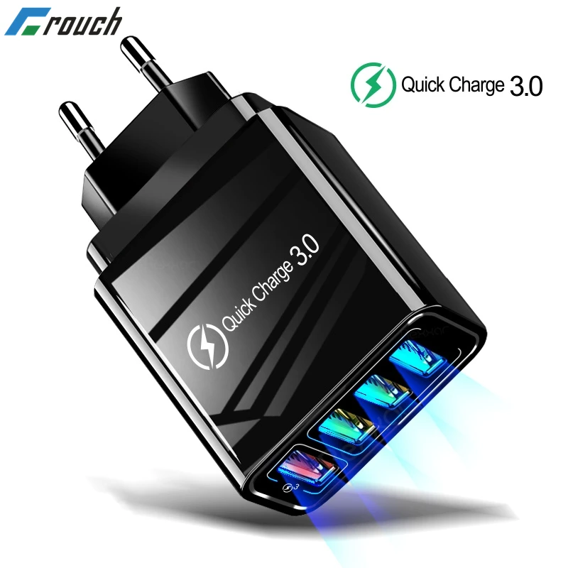 Quick Charger 3.0 USB Charger for Samsung A50 A51 iPhone 7 8 Xiaomi mi9 Tablet QC 3.0 Fast Wall Charger US EU UK Plug Adapter