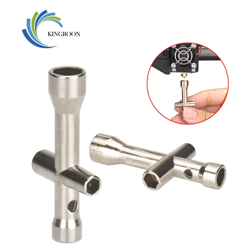 KingRoon M2 M2.5 M3 M4 3D Printing Nozzles Wrench Screw Nut Hexagonal Cross Mini Wrench Spanner Maintenance Tool 4 Size