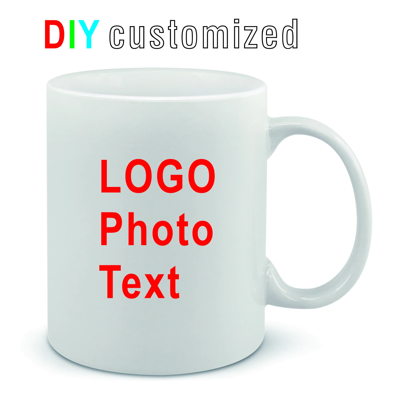 DIY Customized 350ML 12oz Ceramic Mug Personalized Mugs Coffee Milk Cup Creative Present Cute Gift Print Picture Photo LOGO Text