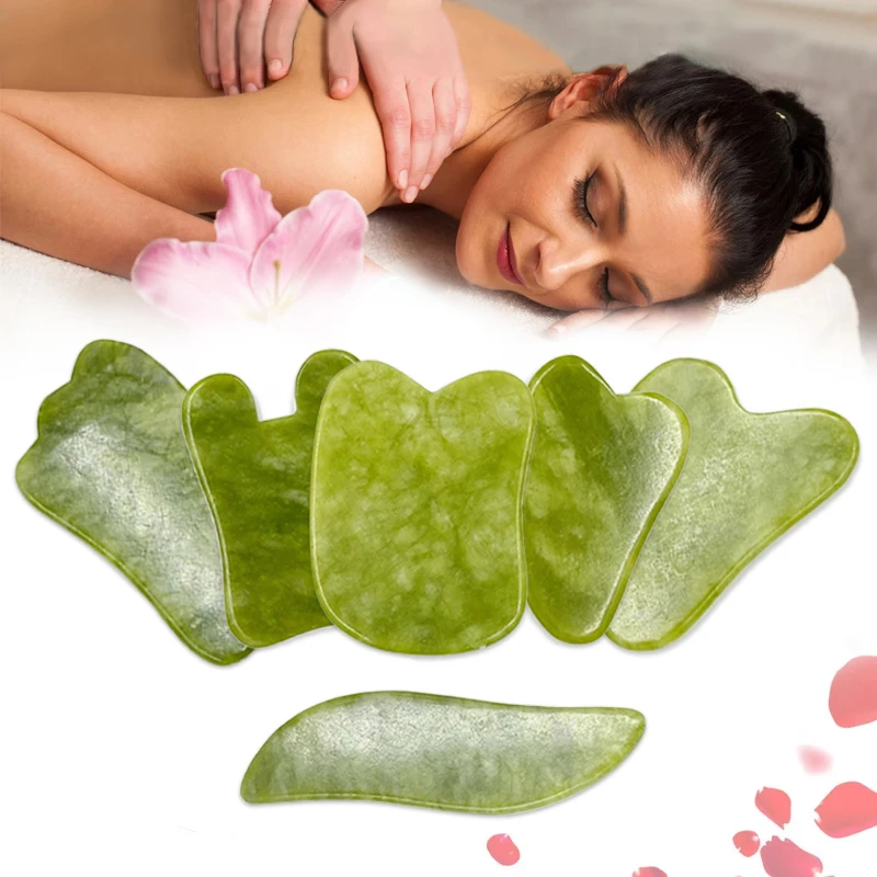 Natural Jade Face Massager Gua Sha Scraper Board Facial Guasha Meridian Muscle Relaxation Skin Lifting Face Thin Gouache Scraper