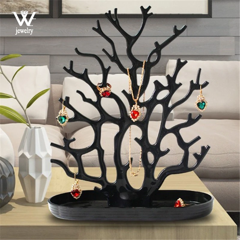 WE Black White Coral Earrings Necklace Ring Pendant Bracelet Jewelry Cases&Display Stand Tray Tree Storage jewelry Women Gifts