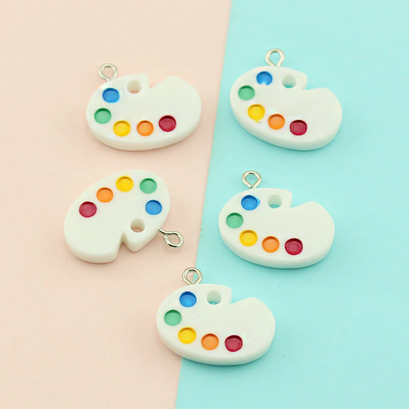 10pcs/pack  Paint board  Resin Charms  Pendant Earring DIY Fashion Jewelry Accessories 24x17mm