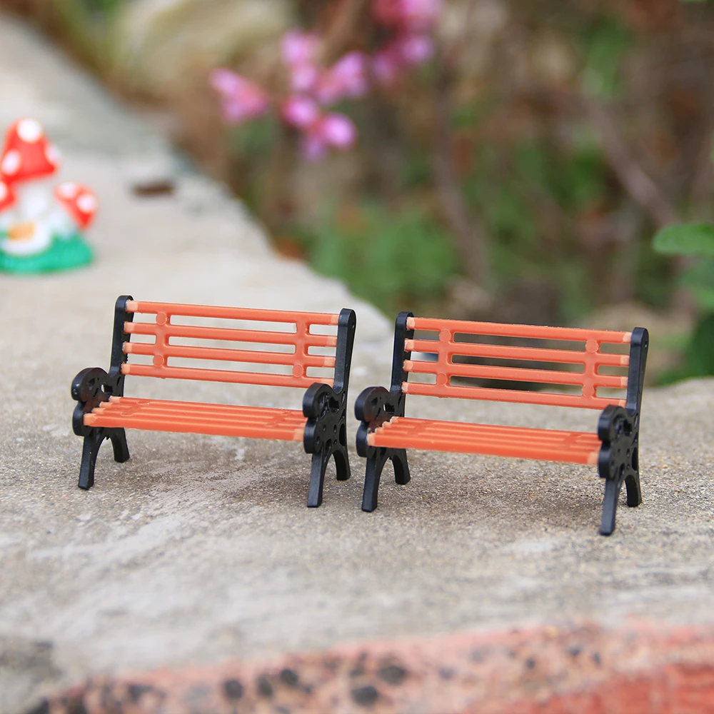 New Resin Miniature Bench Stools Micro Landscapes Park Chair Figurines Crafts Succulents Bonsai  Doll House Fairy Garden Decor