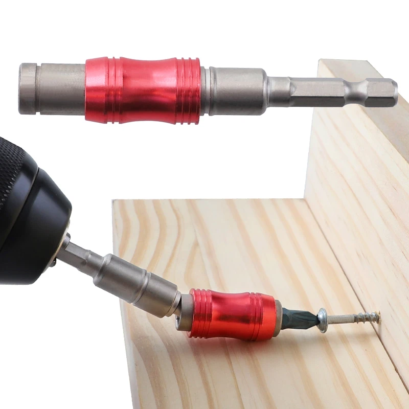 Screwdriver Bit Holder Adjustable Direction 20 Degree Angle Magnetic Screwdriver Extension Rod for 1/4'' Hex Shank Screw Bit