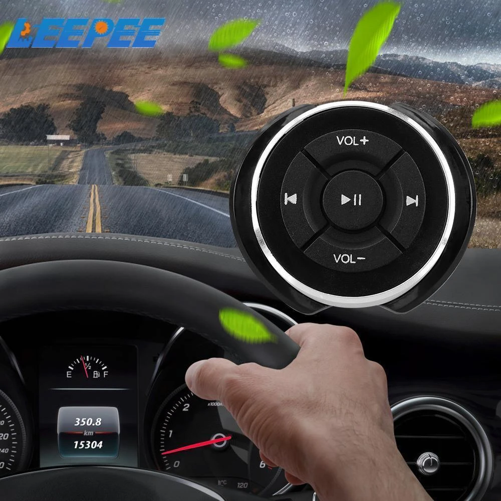 Car Steering Wheel Wireless Bluetooth Remote Controls Motorcycle Bike Bluetooth Media Volume Button For IOS Android Phone Tablet