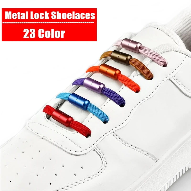 Elastic No Tie Shoelaces Flat Sneakers Shoe Laces For Kids and Adult Quick Lazy Metal Lock Laces Shoe Strings