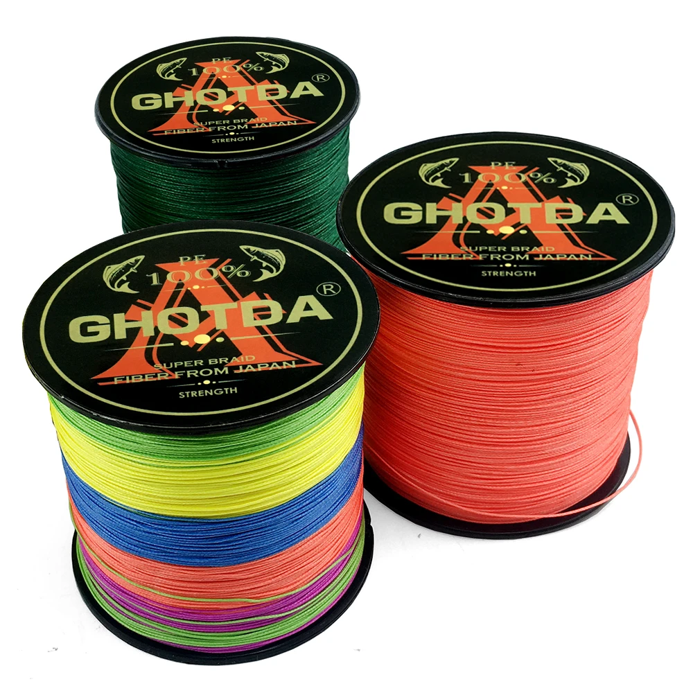 GHOTDA 8/4 Strands 100M High Quality Braided Line PE Fishing Line Saltwater Weave Fishing Cord Pesca Fishing Tackle Fish Line