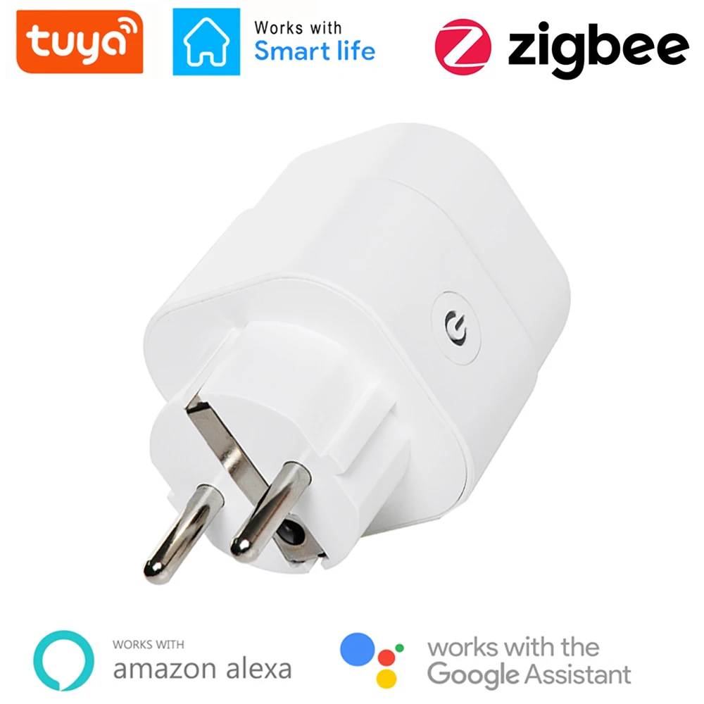 ZigBee Smart Plug 16A Adapter Power Monitor Timer Socket Remote Control Tuya Wireless Outlet for Alexa Google Home Assistant HUB