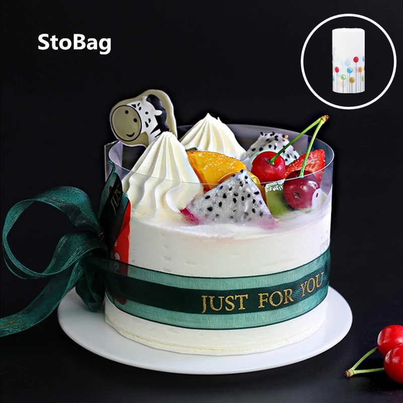 StoBag 6/8/10cm DIY Transparent Mousse Cake Rim Mousse Rimmed Birthday Cake Baking Bounded Film Band Packaging Decoration Tool