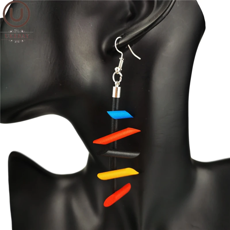 UKEBAY New Handmade Rubber Earrings Women Harajuku Gothic Drop Earrings Multicolor Long Earring Strange Silicone Jewelry Gifts