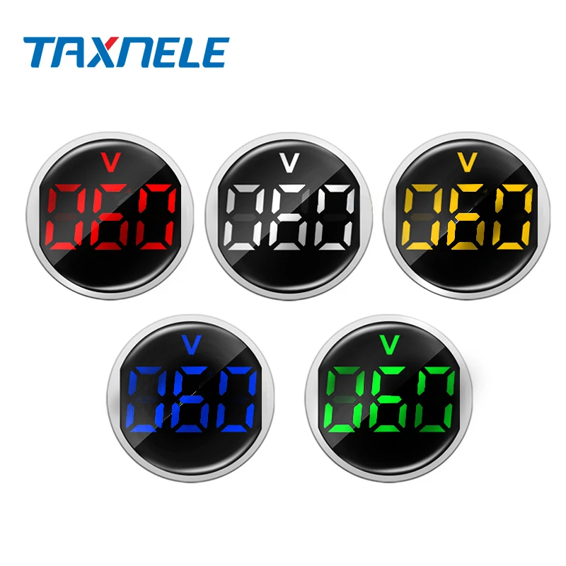 Mini New 22MM AC 20 - 500V Voltmeter Square Panel LED Digital Voltage Meter Indicator Light Tester Red Blue Yellow Green White