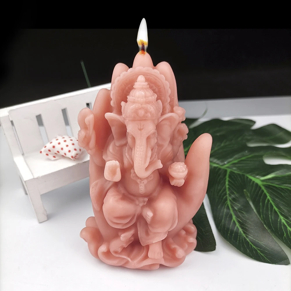 3D Elephant Buddha Shape Silicone Mold Cake Candle Soap Gypsum Resin Mould DIY Aromatherarpy Household Decoration Craft Tools