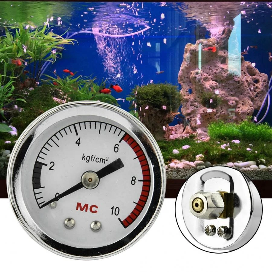 Carbon Dioxide Aquarium Fish Tank Pressure Gauge CO2 Air Gauge DIY Aquatic Grass Landscape Air Pressure Table
