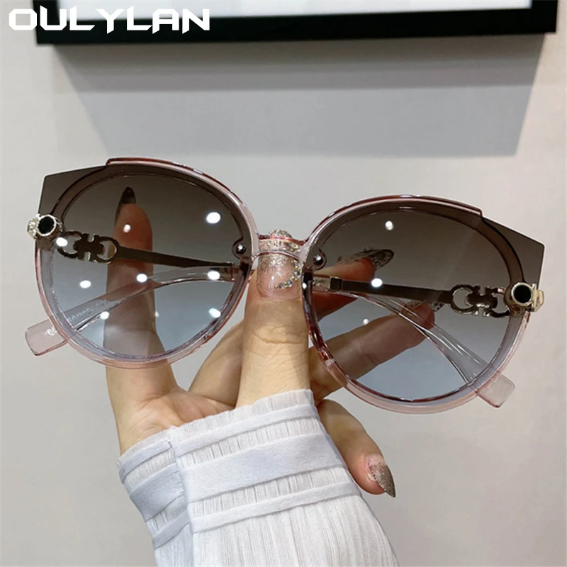 Oulylan Women Round Sunglasses 2021 Luxury Brand Designer y2k Sun Glasses Men Vintage Eyelasses Black Shades UV400 Female