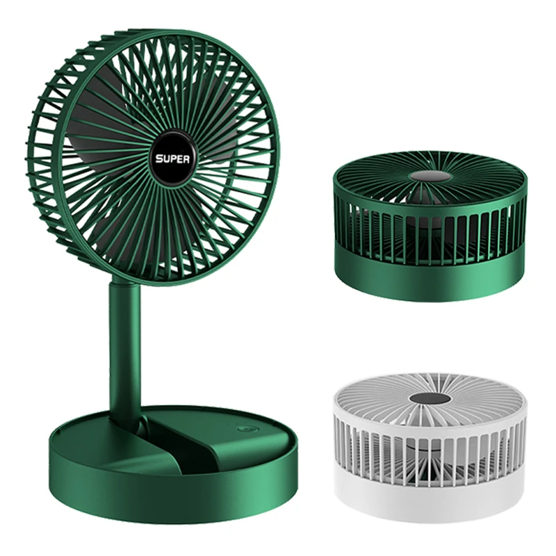 Foldable Telescopic Fan USB Rechargeable Built-in Battery 2000 mAh For Outdoor Household Adjustable Mini Ventilation Fan