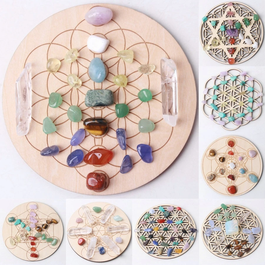 Natural Crystal Altar Plank Healing Gift Feng Shui Decoration Set(10cm)