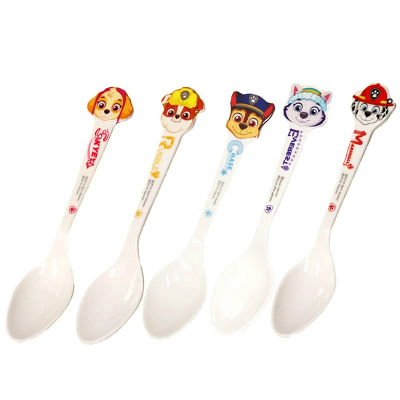 Paw Patrol anime figure toy Baby Children Cartoon Spoon bowl tableware Kid's Spoon pat patrouille birthday Rescue Gift Toys